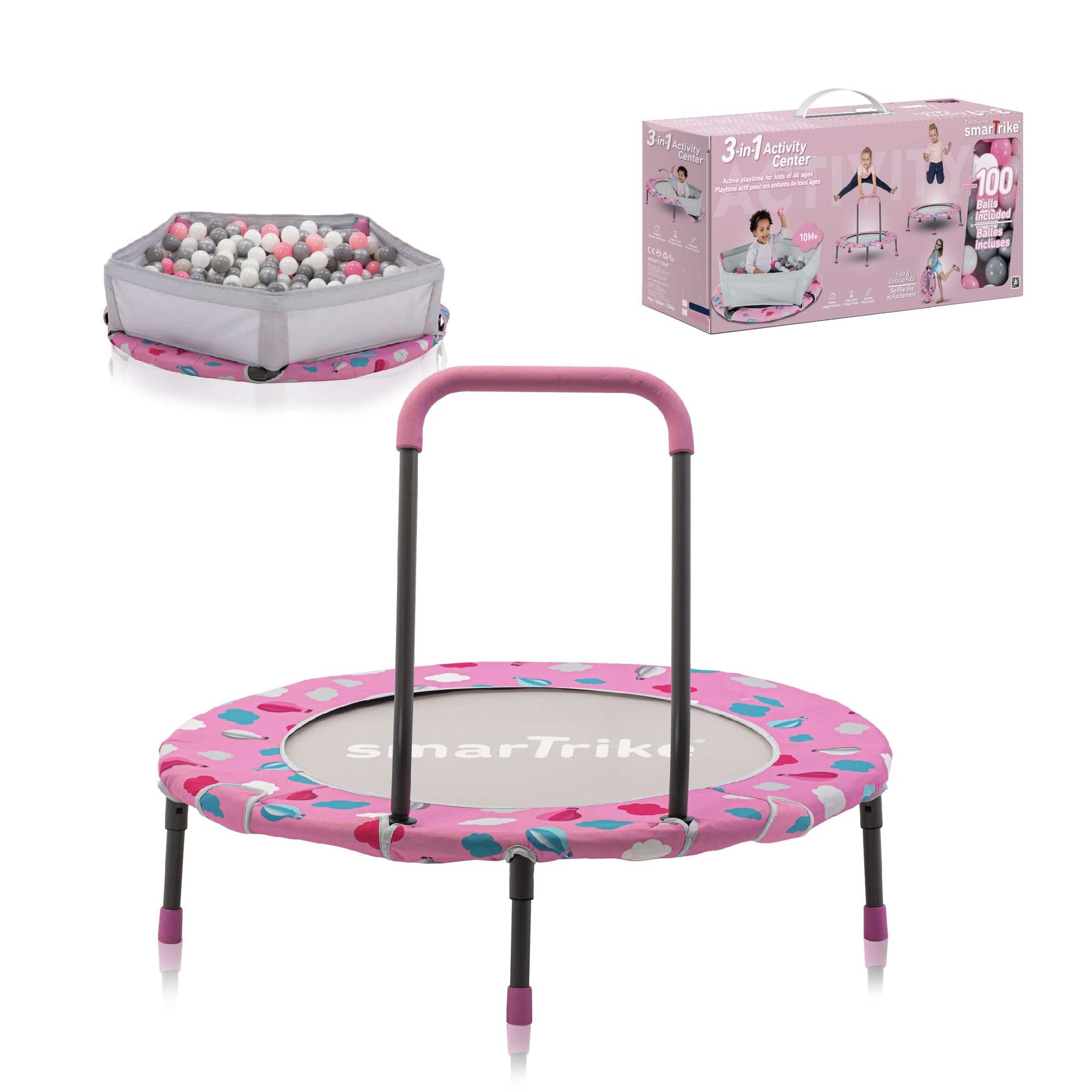 36" FOLDABLE TRAMPOLINE WITH HANDLE  JB-036C blue&pink colour