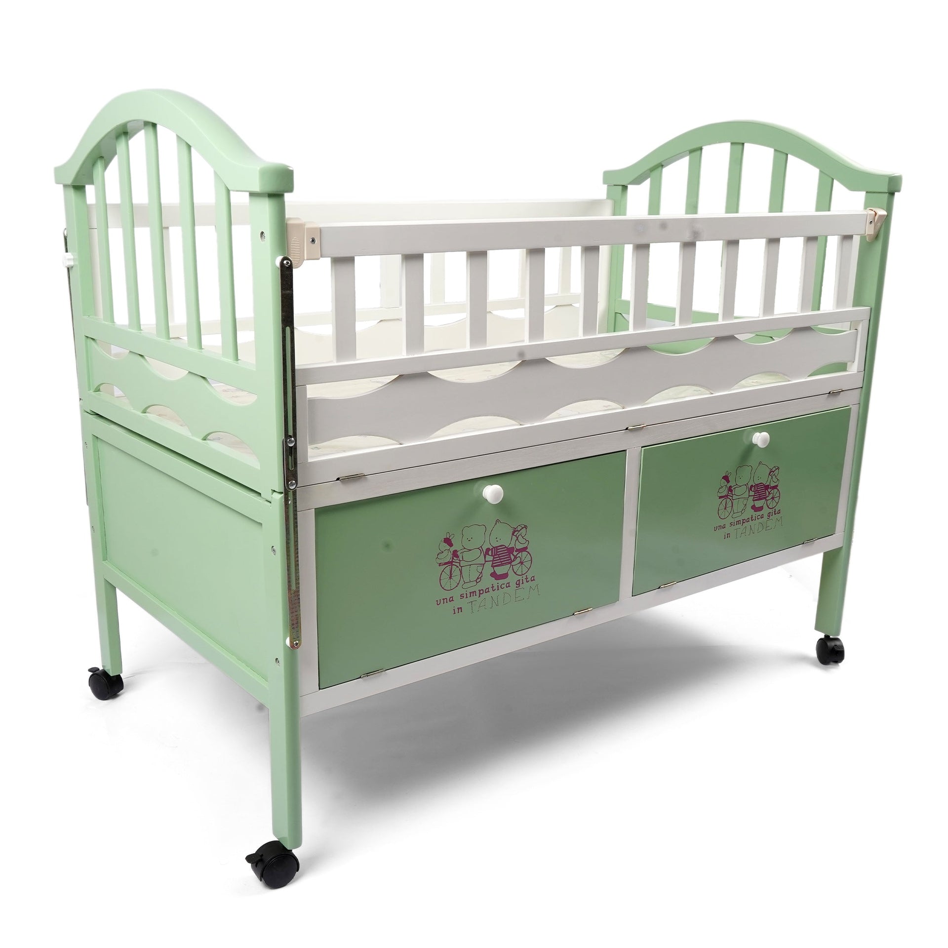 Junior Wooden Baby Cot with Drawer BC-28MC