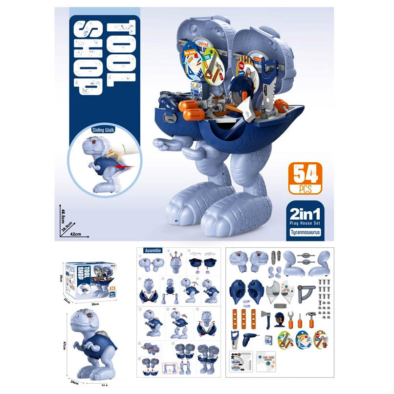 Sliding Dinosaur Storage Box/Tool Box