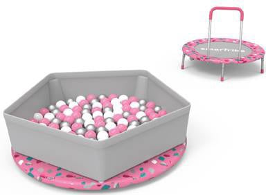 36" FOLDABLE TRAMPOLINE WITH HANDLE  JB-036C blue&pink colour