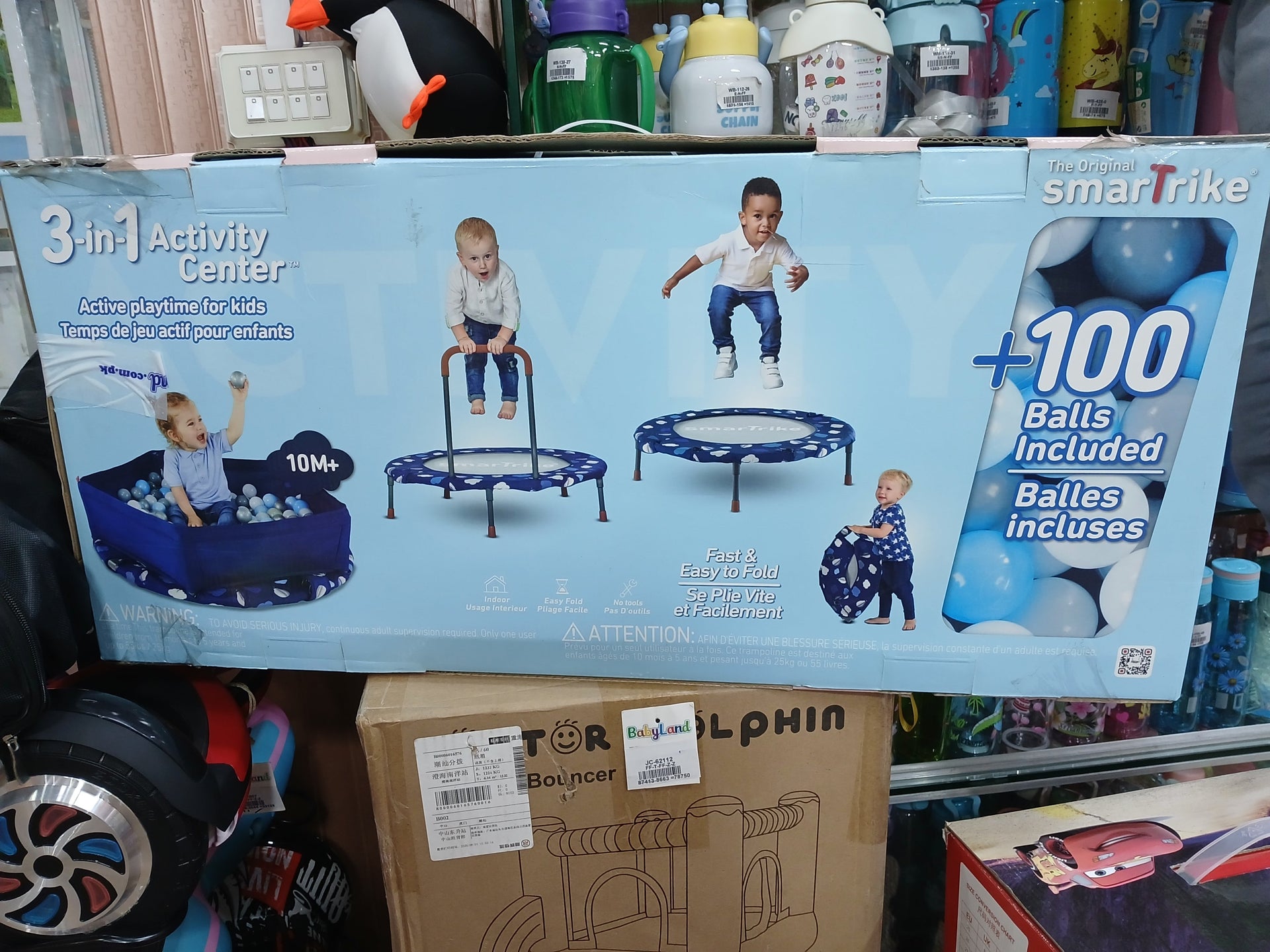 36" FOLDABLE TRAMPOLINE WITH HANDLE  JB-036C blue&pink colour
