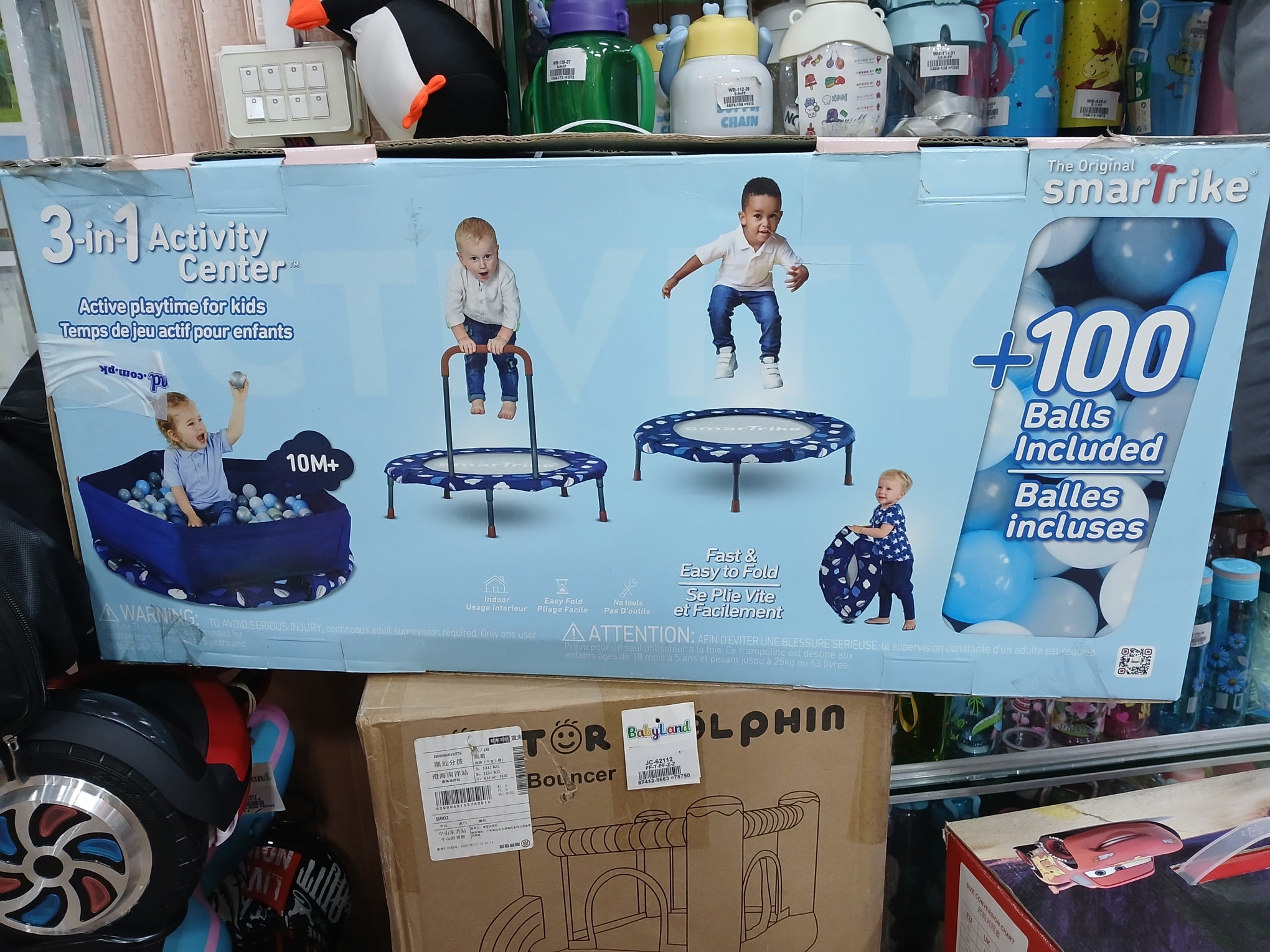36" FOLDABLE TRAMPOLINE WITH HANDLE  JB-036C blue&pink colour
